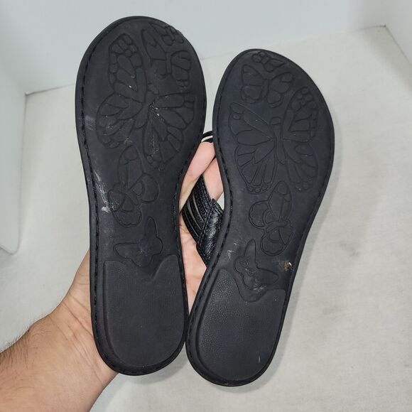 BOC Born Concept Shoes Womens 7M Black Thong Sandals Slip On Casual Comfort - Picture 7 of 11